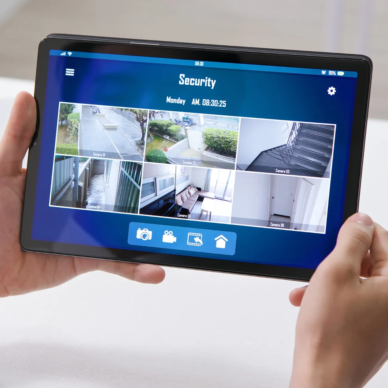 Man Watching Home Security app Man Watching Home Security app