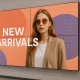 A professionally installed video wall displaying digital signage in a modern retail store.
